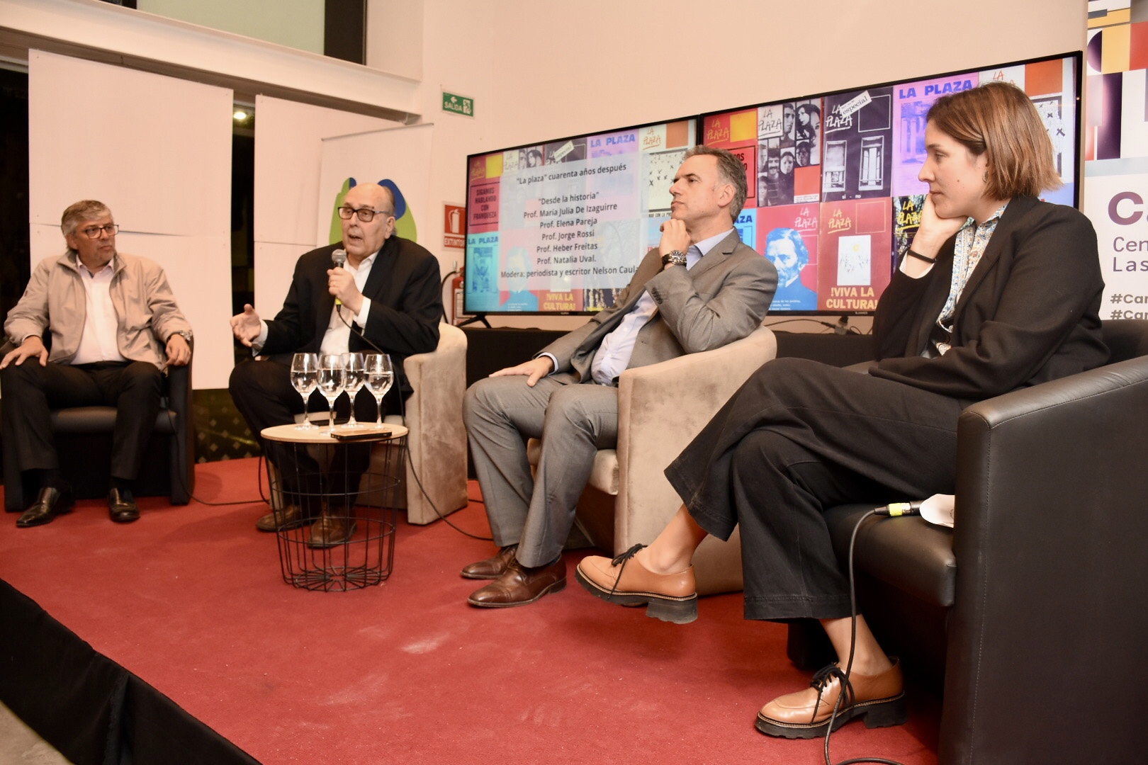 Alcalde de Las Piedras Gustavo González, Marcos Carámbula, Intendente Yamandú Orsi, Gestora Centro Cultural Josefina Trías