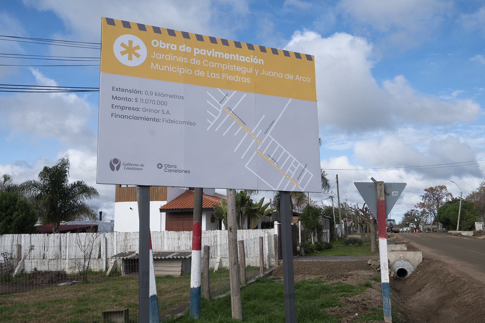 Avanzan las obras de pavimentación en Jardines de Campisteguy y Juana de Arco en el Municipio de Las Piedras