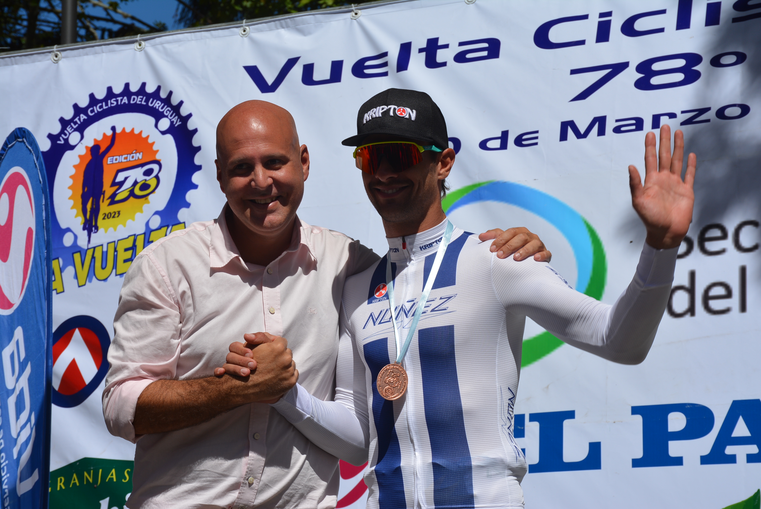 Vuelta Ciclista 2023: llegada de la primera etapa y podio en ciudad de Canelones