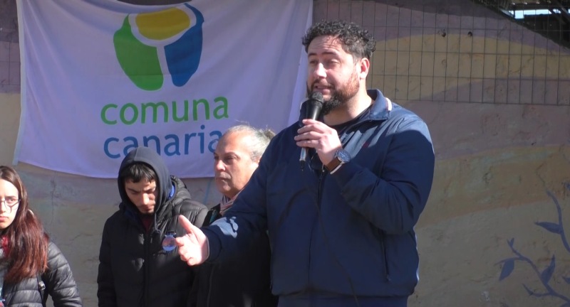 El Director General de la Agencia de Vivienda y Convivencia Ciudadana de la Intendencia, Rodrigo Amengual, en la inauguración de estación saludable en Cuchilla Alta