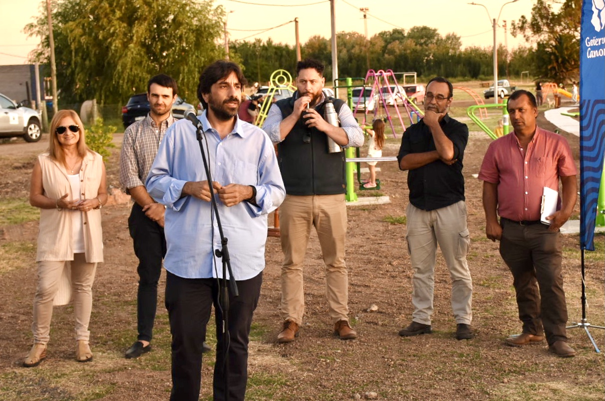 Marcelo Metediera, Intendente en funciones de Canelones, en la inauguración del Parque Gulla de Santa Rosa