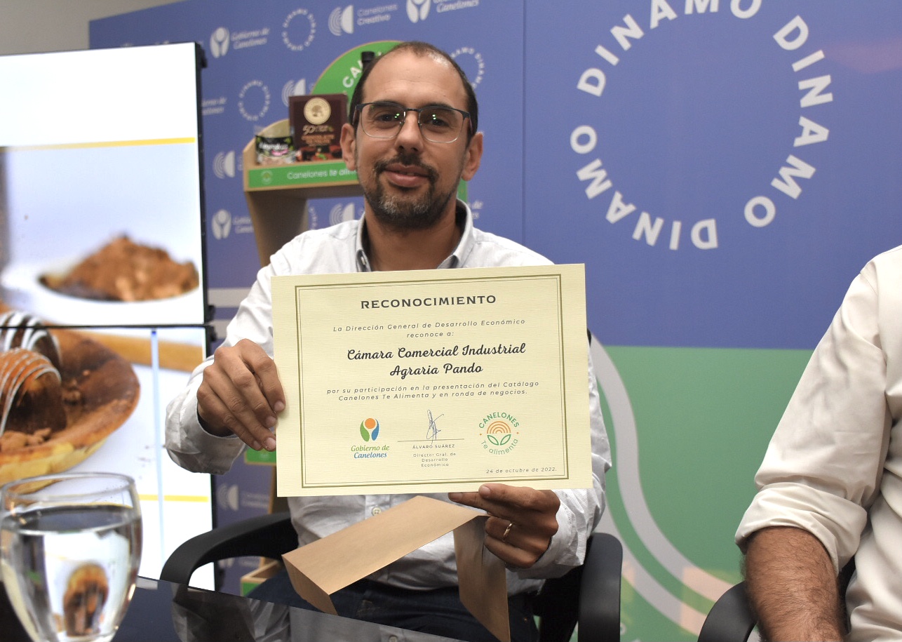 Presidente de la Cámara Empresarial Canaria, Juan Emilio Tarán, en la presentación de Catálogo Canelones te Alimenta