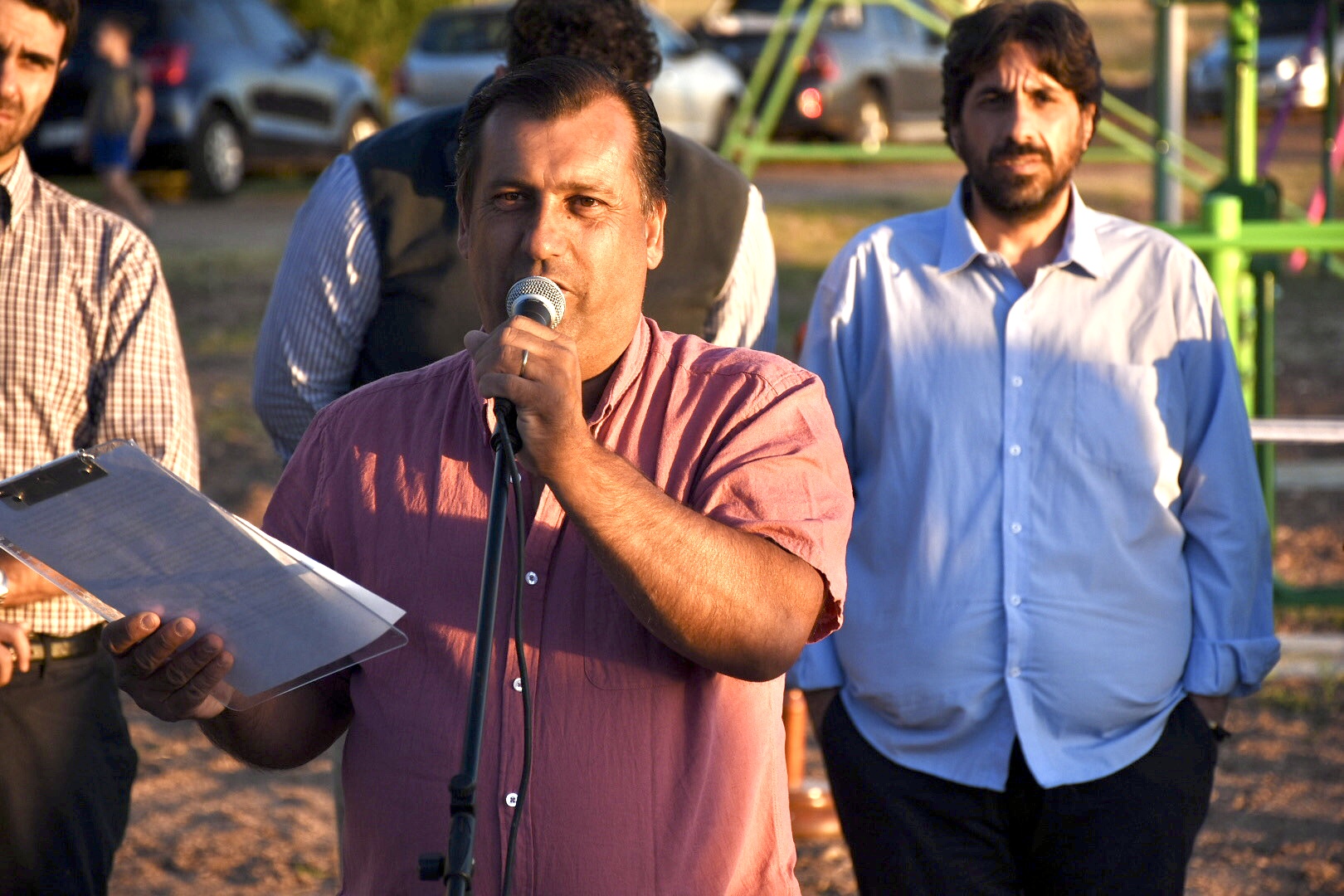 Ramiro Azor, Alcalde de Santa Rosa, en la inauguración del Parque Gulla