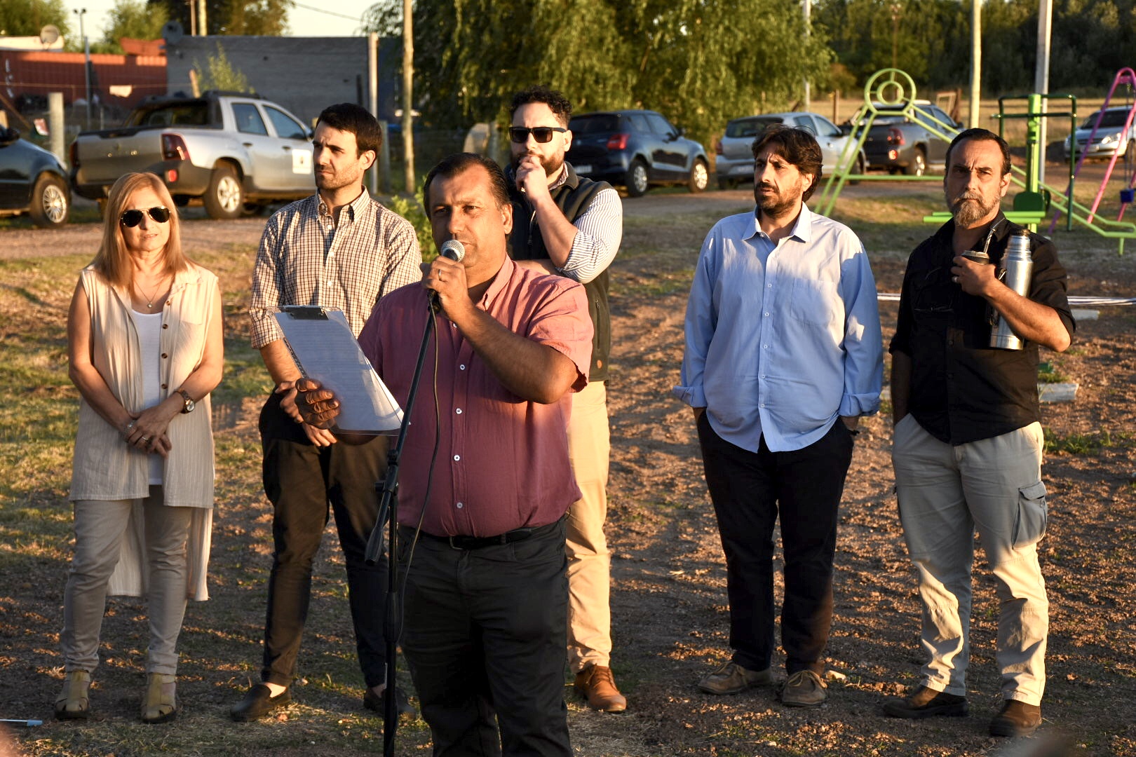 Ramiro Azor, Alcalde de Santa Rosa, en la inauguración del Parque Gulla