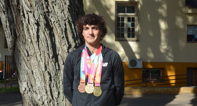 Gonzalo Gervasini, atleta canario premiado en los Juegos Suramericanos de la Juventud Rosario, Argentina