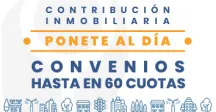 Placa campaña de contribución inmobiliaria que expresa convenios hasta en 60 cuotas 