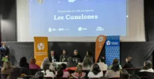Autoridades del Gobierno de Canelones y del MEC en la presentación del proyecto Lee Canelones en el Centro Cultural Parque del Plata